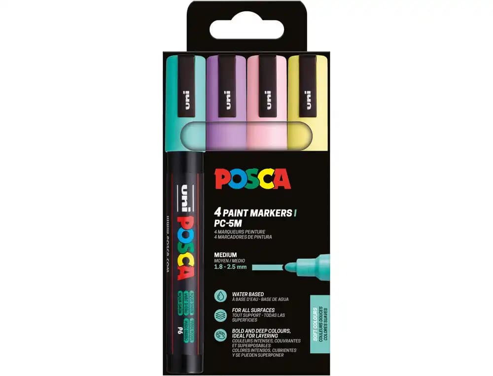 Posca Rotulador uni posca pc-5m/8c estuche de 8 unidades colores metalicos surtidos