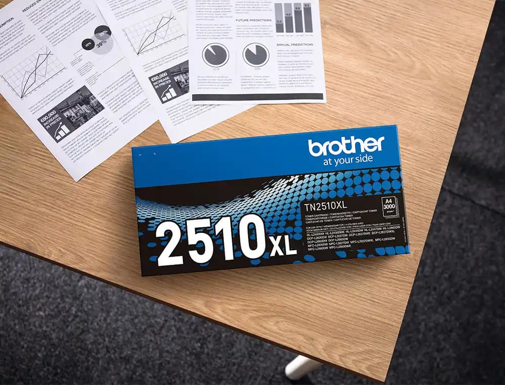 Toner brother tn2510xl mfc-l2860dwe / l2627dwe / l2400dwe negro 3000 paginas