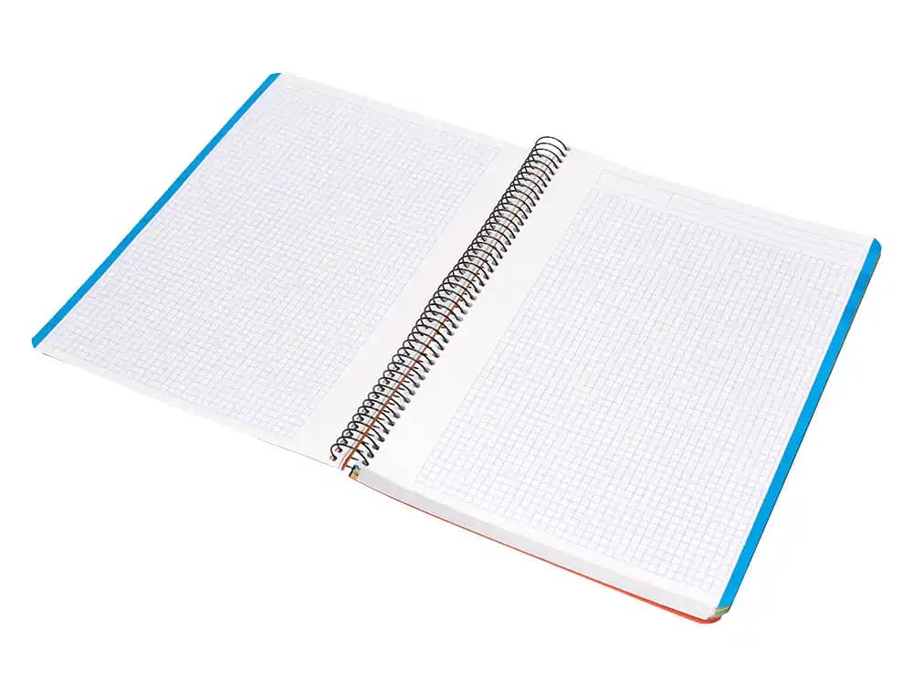 Cuaderno espiral liderpapel a6 micro wonder tapa plastico 120h 90 gr cuadro 5mm 4 bandas