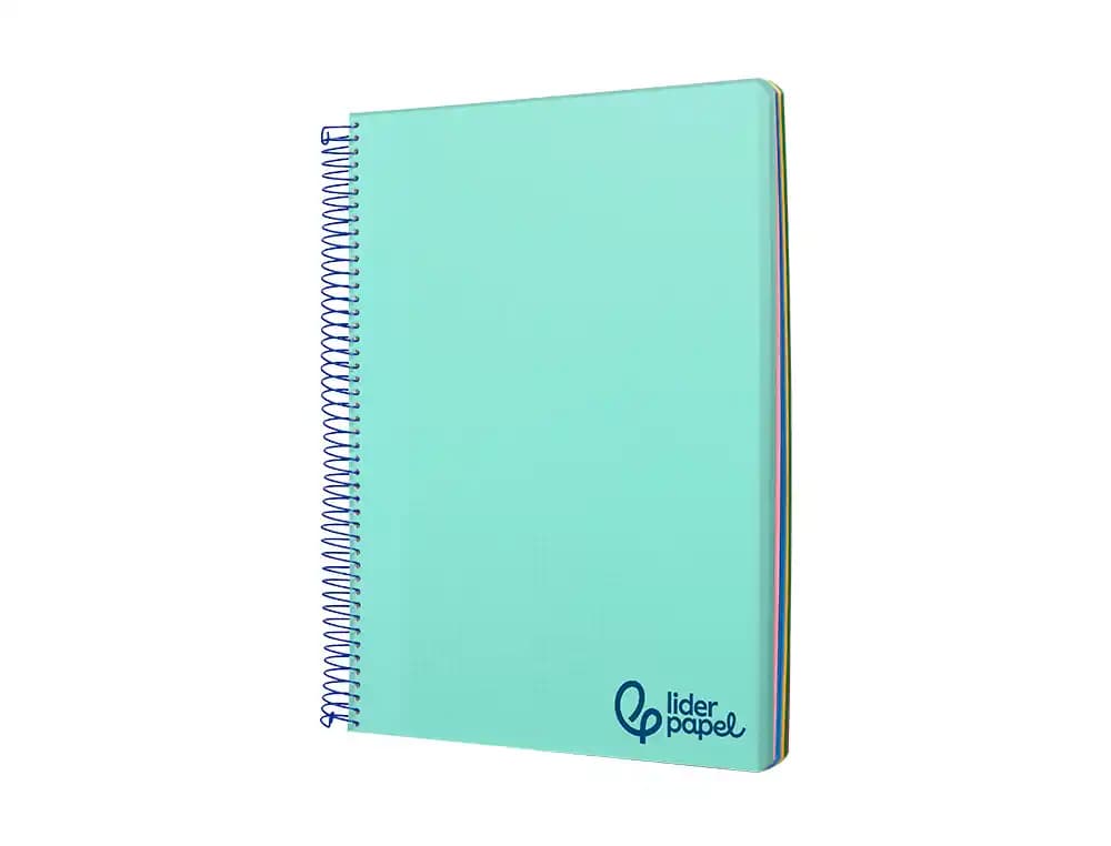 Cuaderno espiral liderpapel a6 micro wonder tapa plastico 120h 90 gr cuadro 5mm 4 bandas