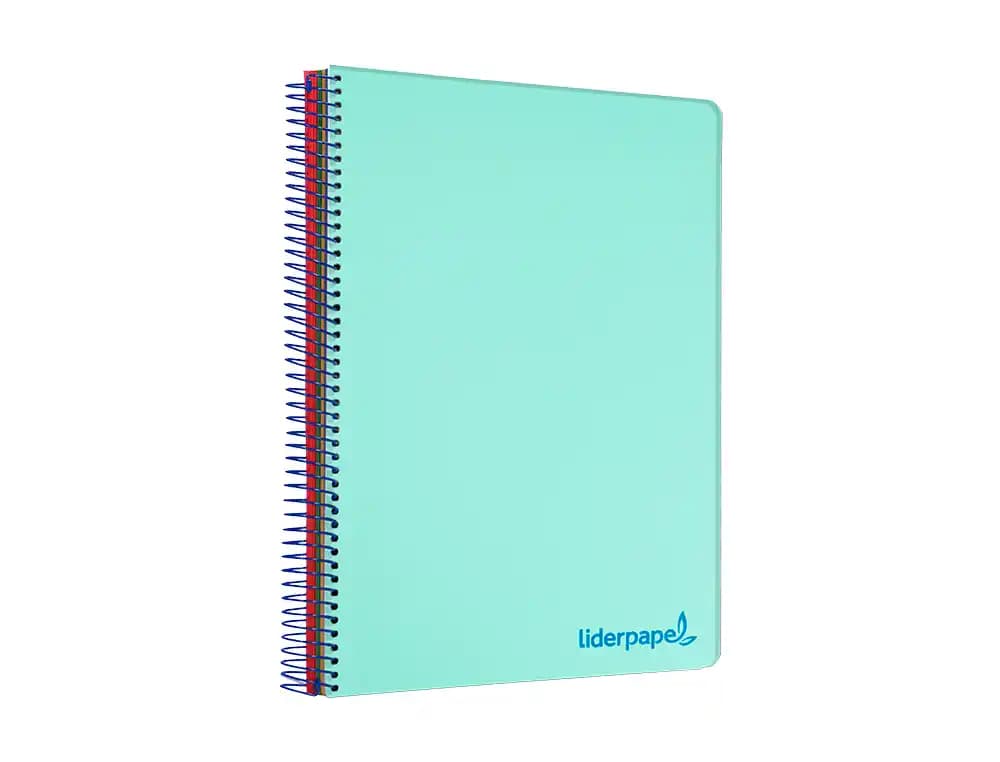 Cuaderno espiral liderpapel a6 micro wonder tapa plastico 120h 90 gr cuadro 5mm 4 bandas