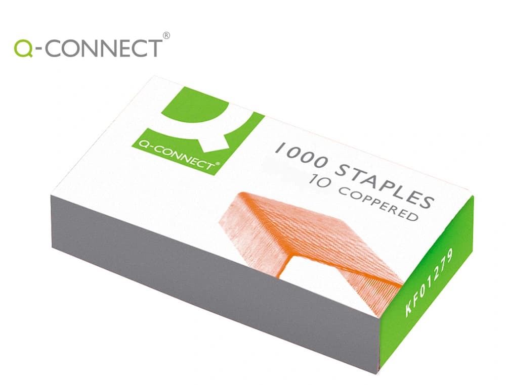 Grapas q-connect nº10 galvanizadas caja de 1000 unidades