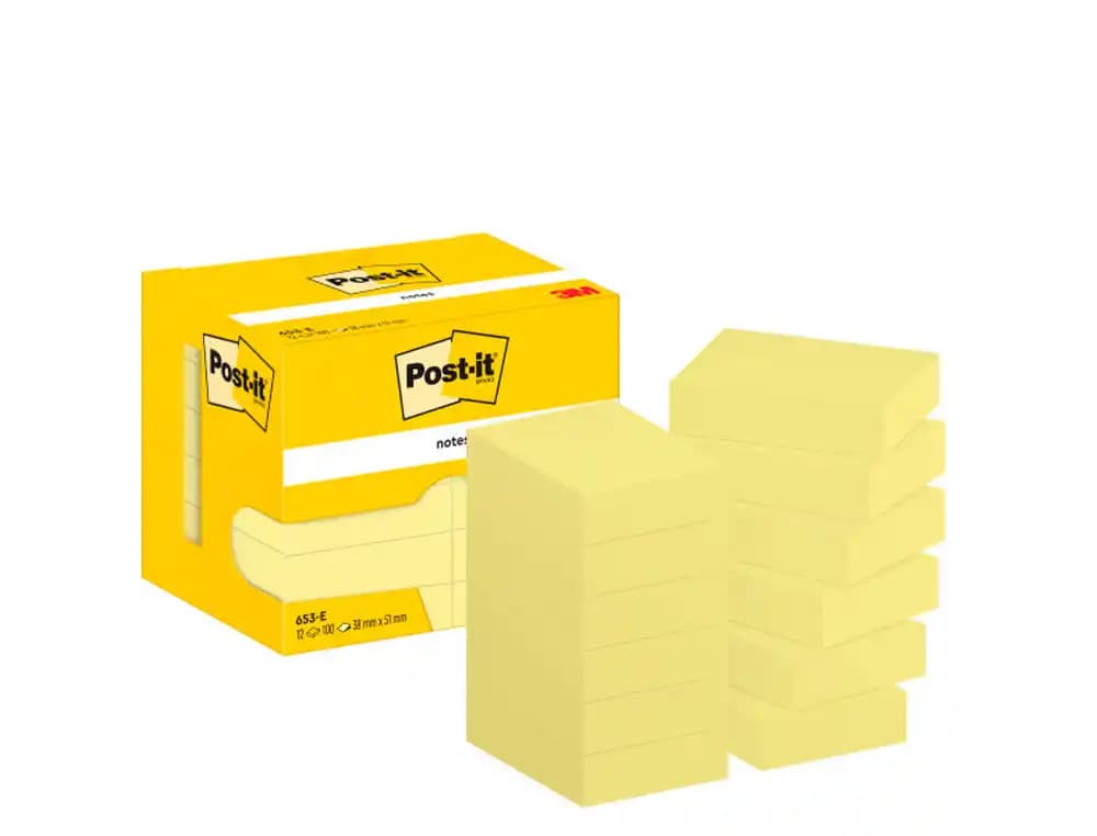Post-it Bloc de notas adhesivas quita y pon post-it 38x51 mm con 100 hojas 653e
