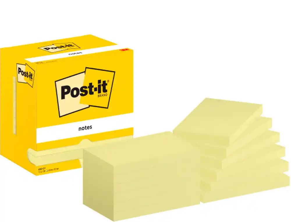 Post-it Bloc de notas adhesivas quita y pon post-it 76x127 mm con 100 hojas 655