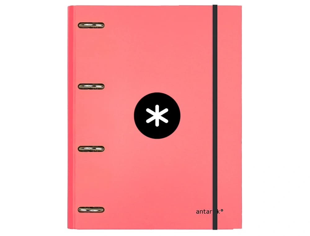 Carpeta con recambio antartik a4 cuadro 5mm forrada 4 anillas 25mm redondas