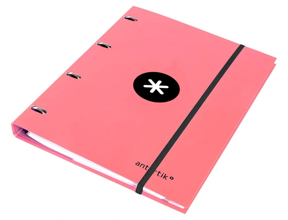 Carpeta con recambio antartik a4 cuadro 5mm forrada 4 anillas 25mm redondas