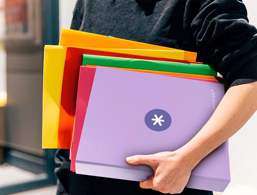 Carpeta Antartik A4 de cartón forrado con 4 anillas mixtas de 40 mm – Lavanda
