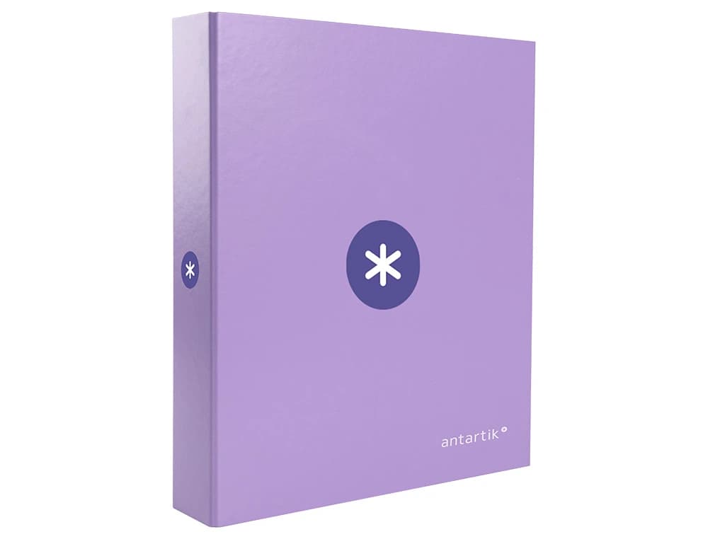 Carpeta Antartik A4 de cartón forrado con 4 anillas mixtas de 40 mm – Lavanda