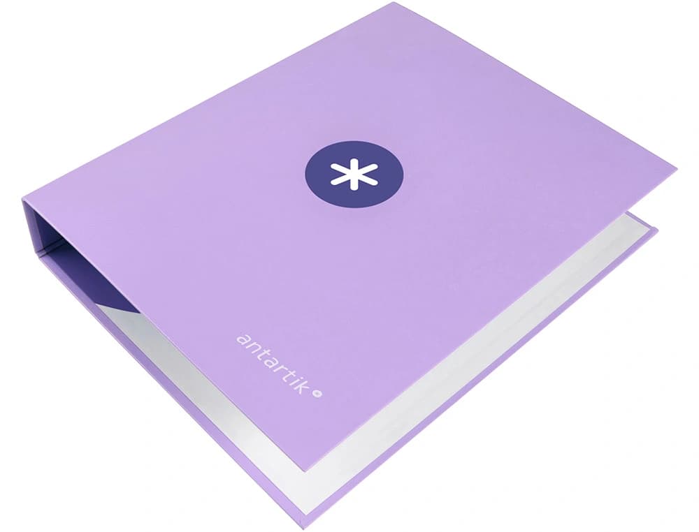 Carpeta Antartik A4 de cartón forrado con 4 anillas mixtas de 40 mm – Lavanda