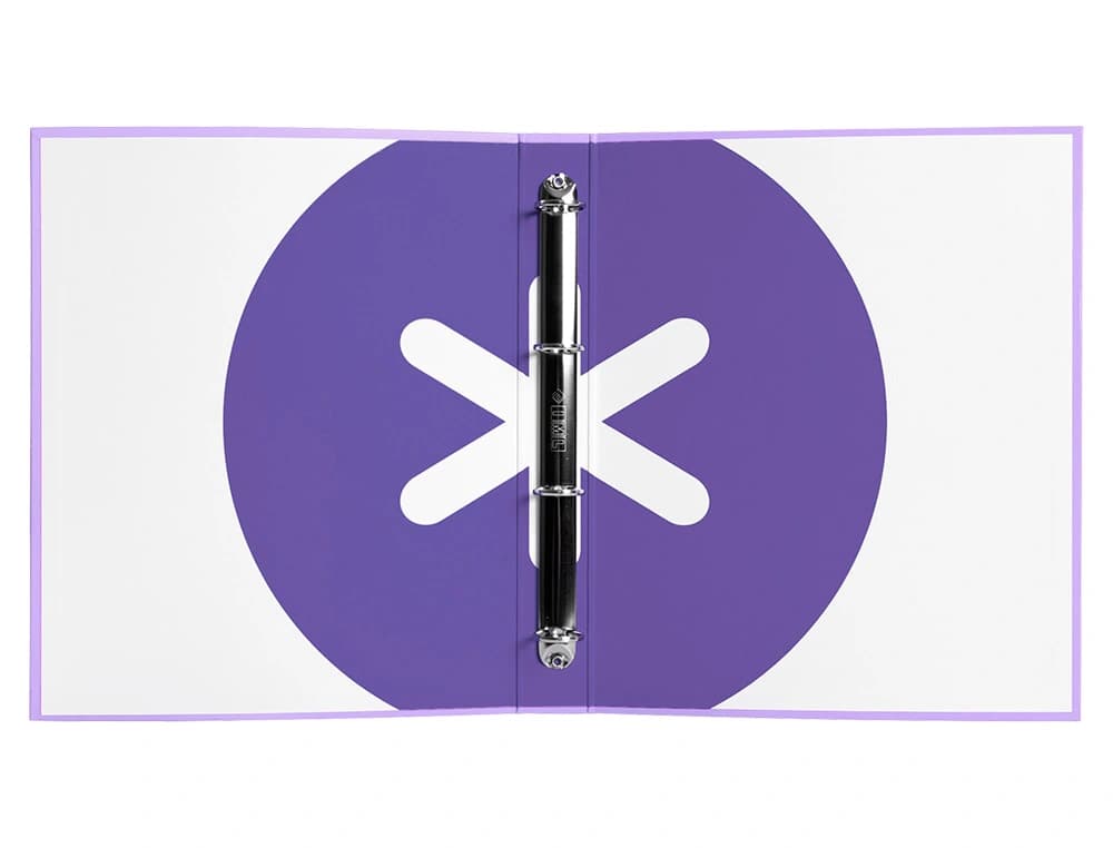 Carpeta Antartik A4 de cartón forrado con 4 anillas mixtas de 40 mm – Lavanda