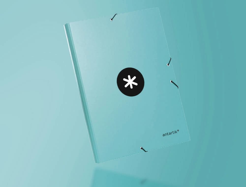 Carpeta de gomas Antartik A4 de cartón forrado con tres solapas – Menta