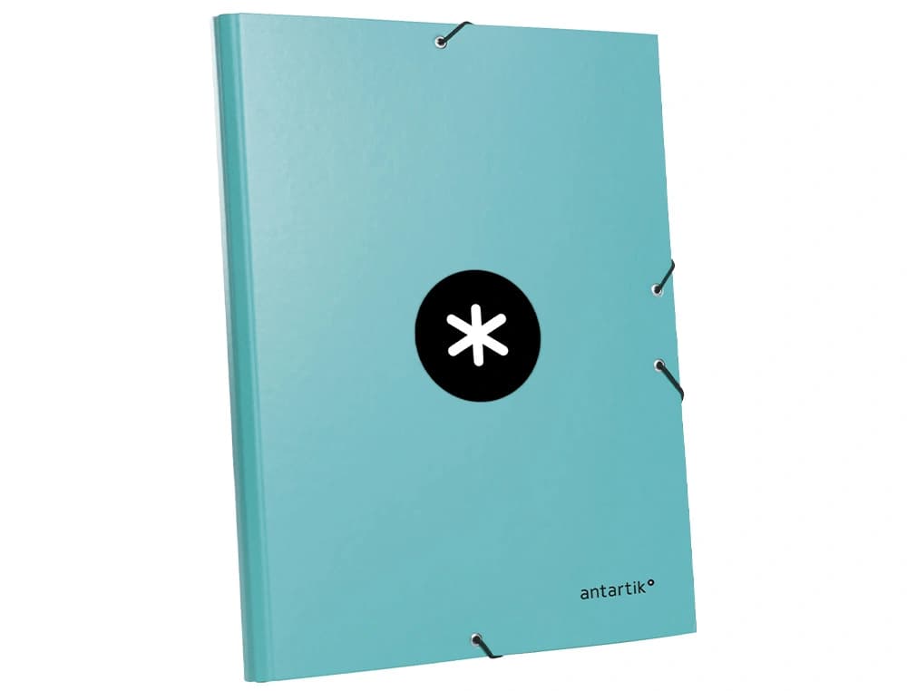 Carpeta de gomas Antartik A4 de cartón forrado con tres solapas – Menta