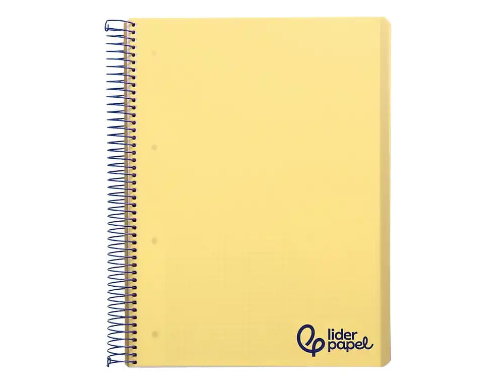 Cuaderno espiral liderpapel a4 micro wonder tapa plastico 120h 90gr cuadro 5mm 5 banda 4 taladros