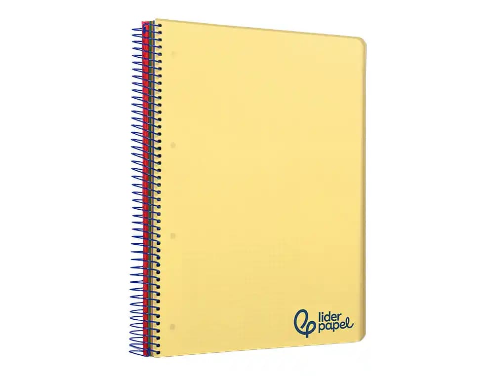 Cuaderno espiral liderpapel a4 micro wonder tapa plastico 120h 90gr cuadro 5mm 5 banda 4 taladros
