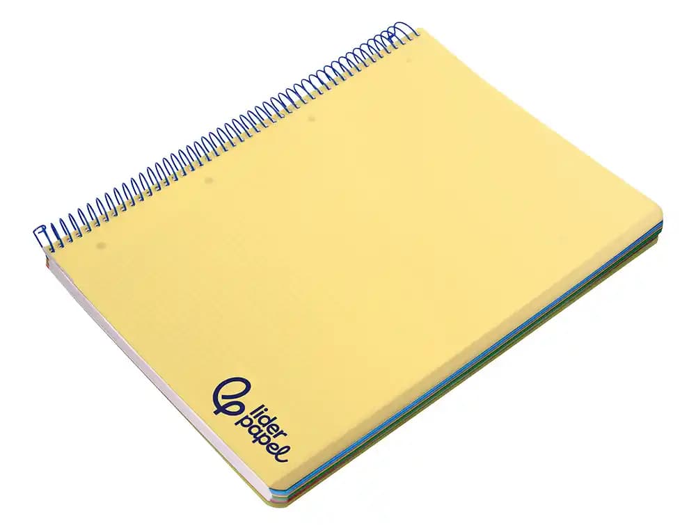 Cuaderno espiral liderpapel a4 micro wonder tapa plastico 120h 90gr cuadro 5mm 5 banda 4 taladros