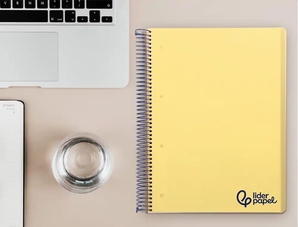Cuaderno espiral liderpapel a4 micro wonder tapa plastico 120h 90gr cuadro 5mm 5 banda 4 taladros
