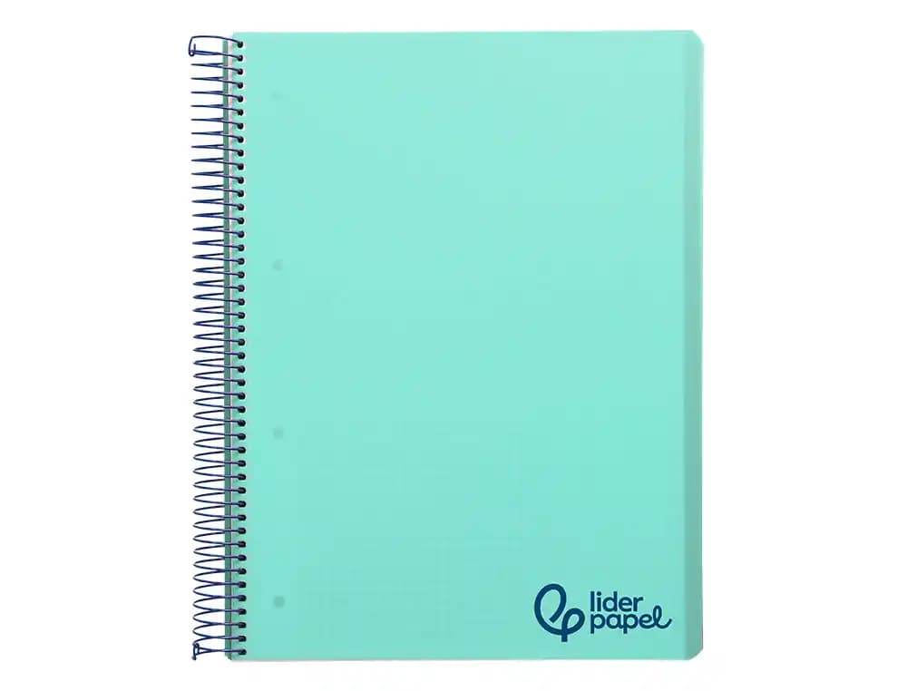 Cuaderno espiral liderpapel a4 micro wonder tapa plastico 120h 90gr cuadro 5mm 5 banda 4 taladros