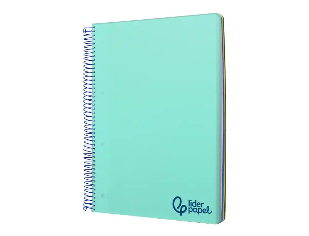 Cuaderno espiral liderpapel a4 micro wonder tapa plastico 120h 90gr cuadro 5mm 5 banda 4 taladros