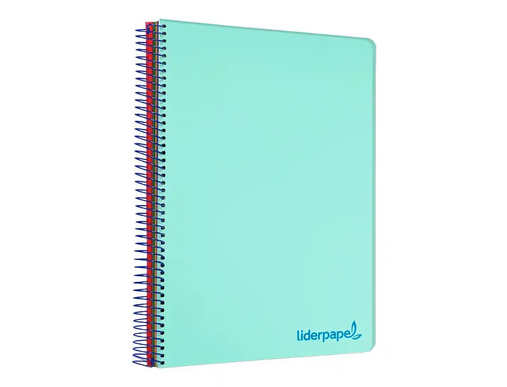 Cuaderno espiral liderpapel a4 micro wonder tapa plastico 120h 90gr cuadro 5mm 5 banda 4 taladros