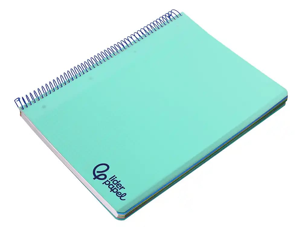 Cuaderno espiral liderpapel a4 micro wonder tapa plastico 120h 90gr cuadro 5mm 5 banda 4 taladros