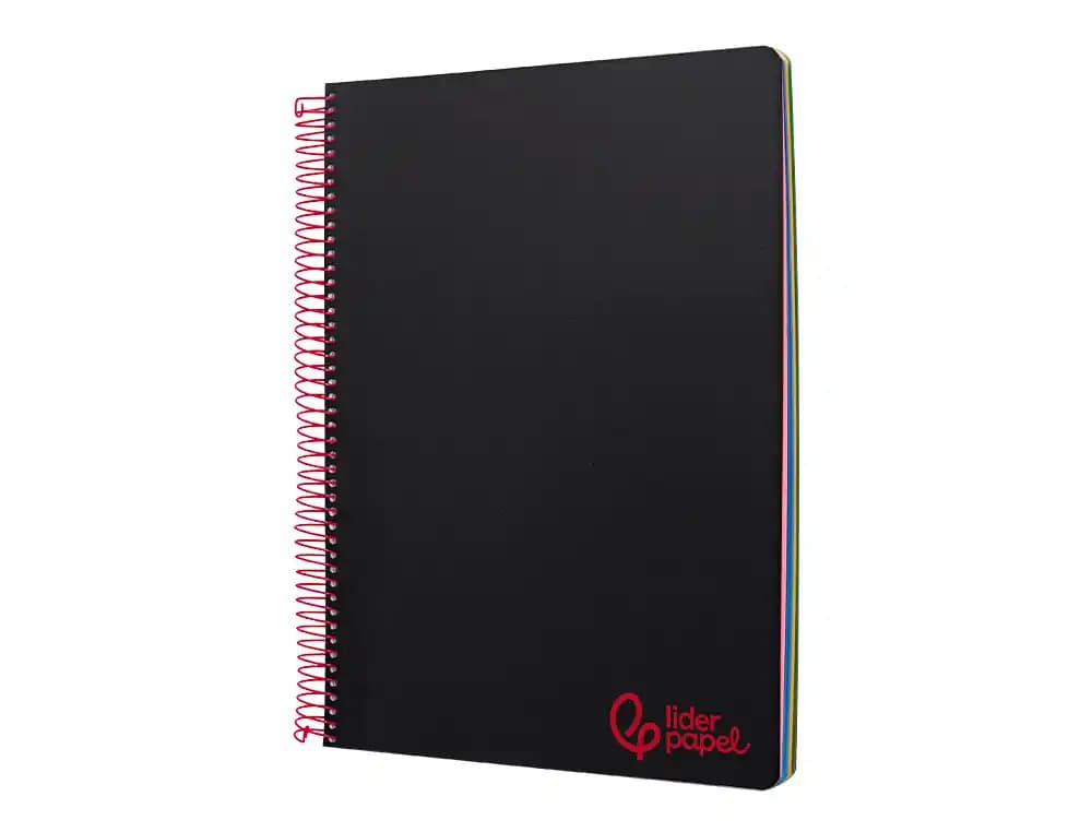 Cuaderno espiral liderpapel a4 micro wonder tapa plastico 120h 90gr cuadro 5mm 5 banda 4 taladros