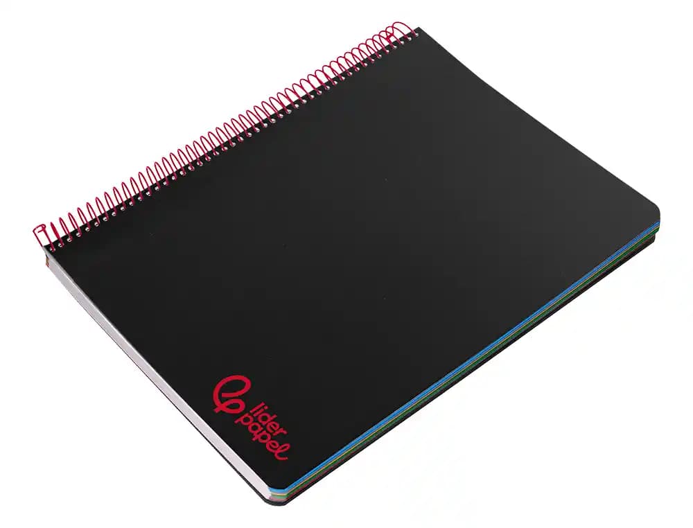Cuaderno espiral liderpapel a4 micro wonder tapa plastico 120h 90gr cuadro 5mm 5 banda 4 taladros