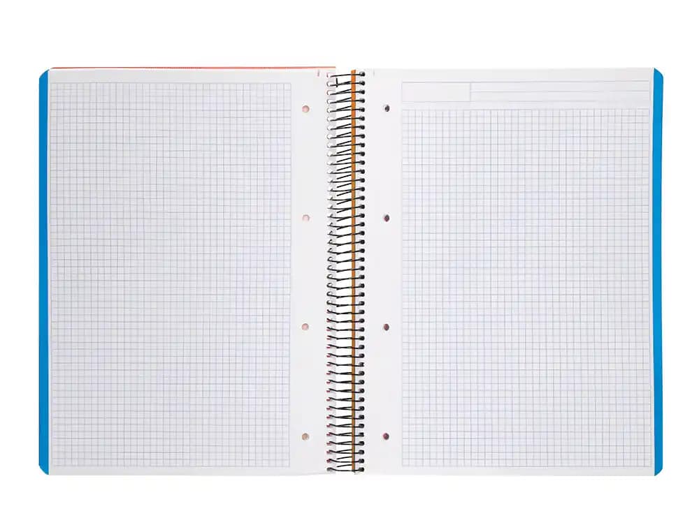 Cuaderno espiral liderpapel a4 micro wonder tapa plastico 120h 90gr cuadro 5mm 5 banda 4 taladros