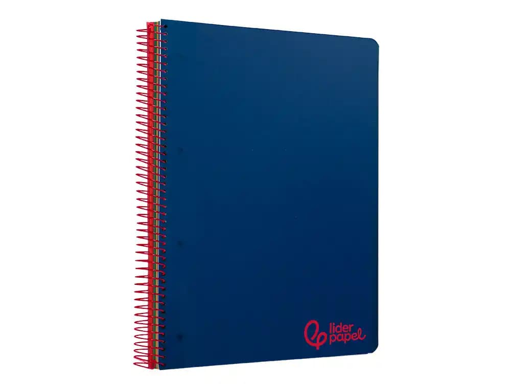 Cuaderno espiral liderpapel a4 micro wonder tapa plastico 120h 90gr cuadro 5mm 5 banda 4 taladros