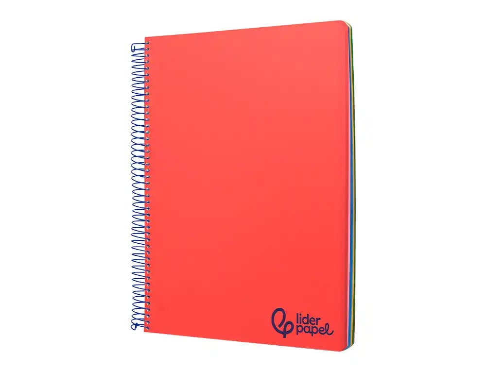 Cuaderno espiral liderpapel a4 micro wonder tapa plastico 120h 90gr cuadro 5mm 5 bandas 4 taladros