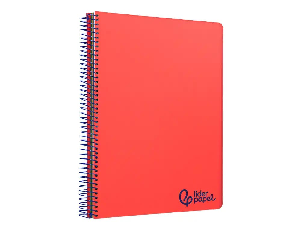 Cuaderno espiral liderpapel a4 micro wonder tapa plastico 120h 90gr cuadro 5mm 5 bandas 4 taladros