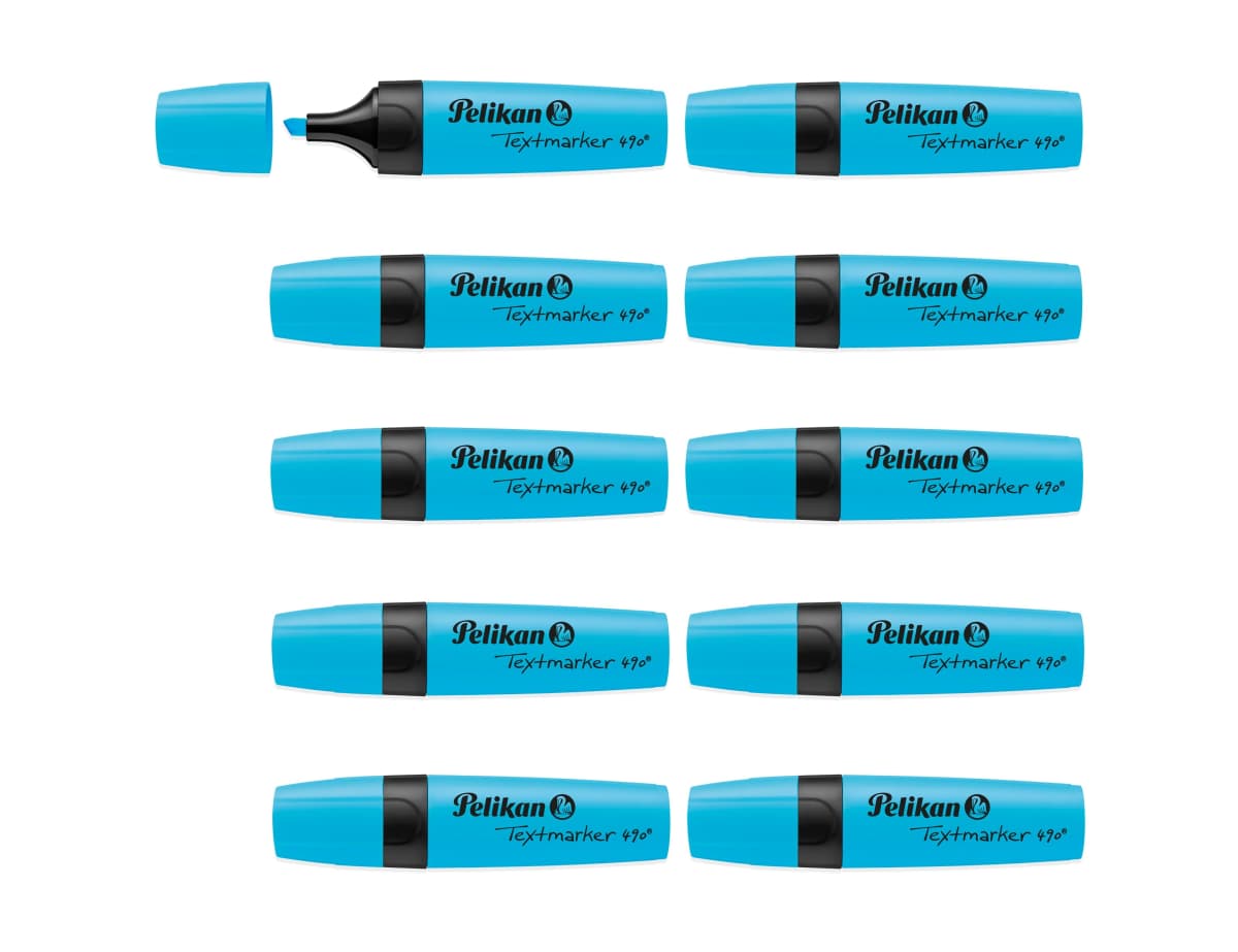 Rotulador fluorescente Pelikan Textmarker 490 de punta biselada – Azul