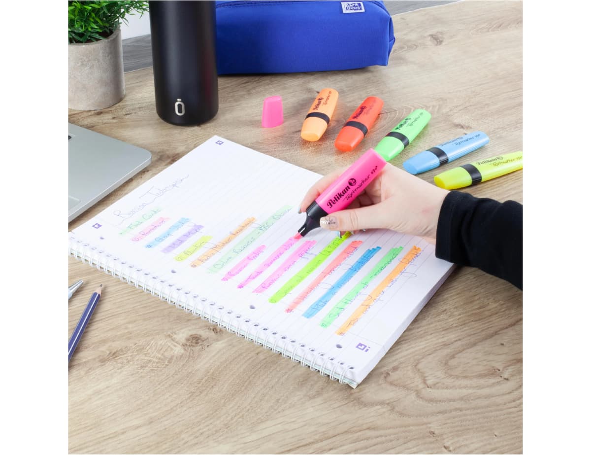 Rotulador fluorescente Pelikan Textmarker 490 de punta biselada – Azul