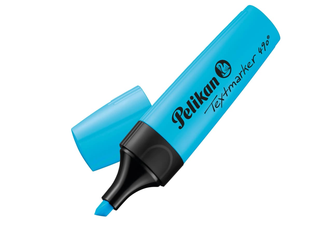 Rotulador fluorescente Pelikan Textmarker 490 de punta biselada – Azul