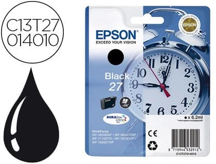 Epson Ink-jet epson 27 wf 3620 / 3640 / 7110 / 7610 / 7620 negro 350 pag