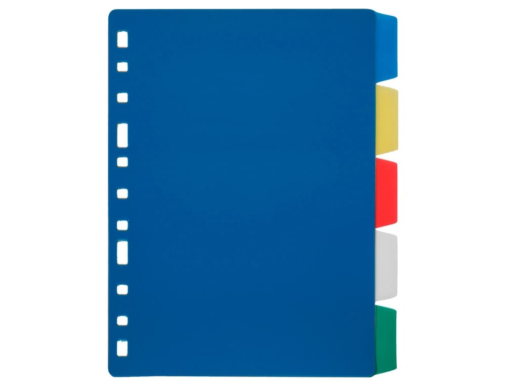 Separador liderpapel plastico juego de 5 separadores cuarto 11 taladros