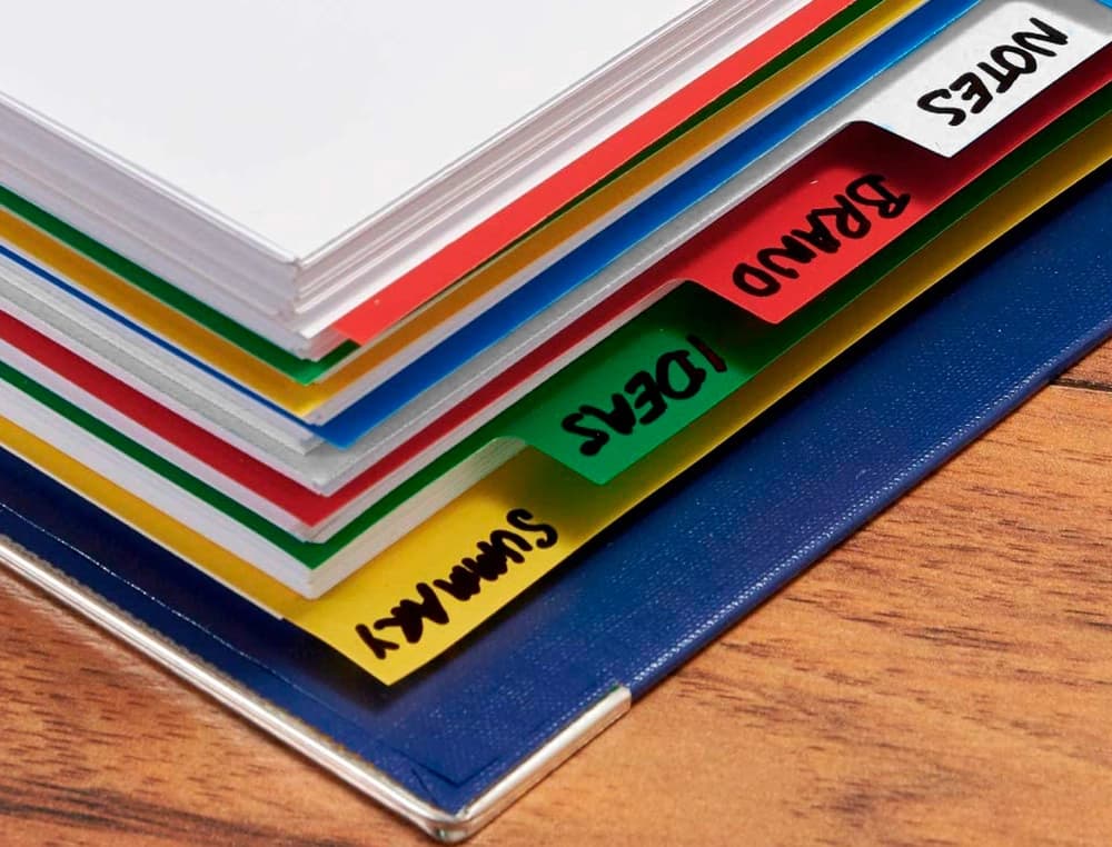 Separador liderpapel plastico juego de 5 separadores cuarto 11 taladros