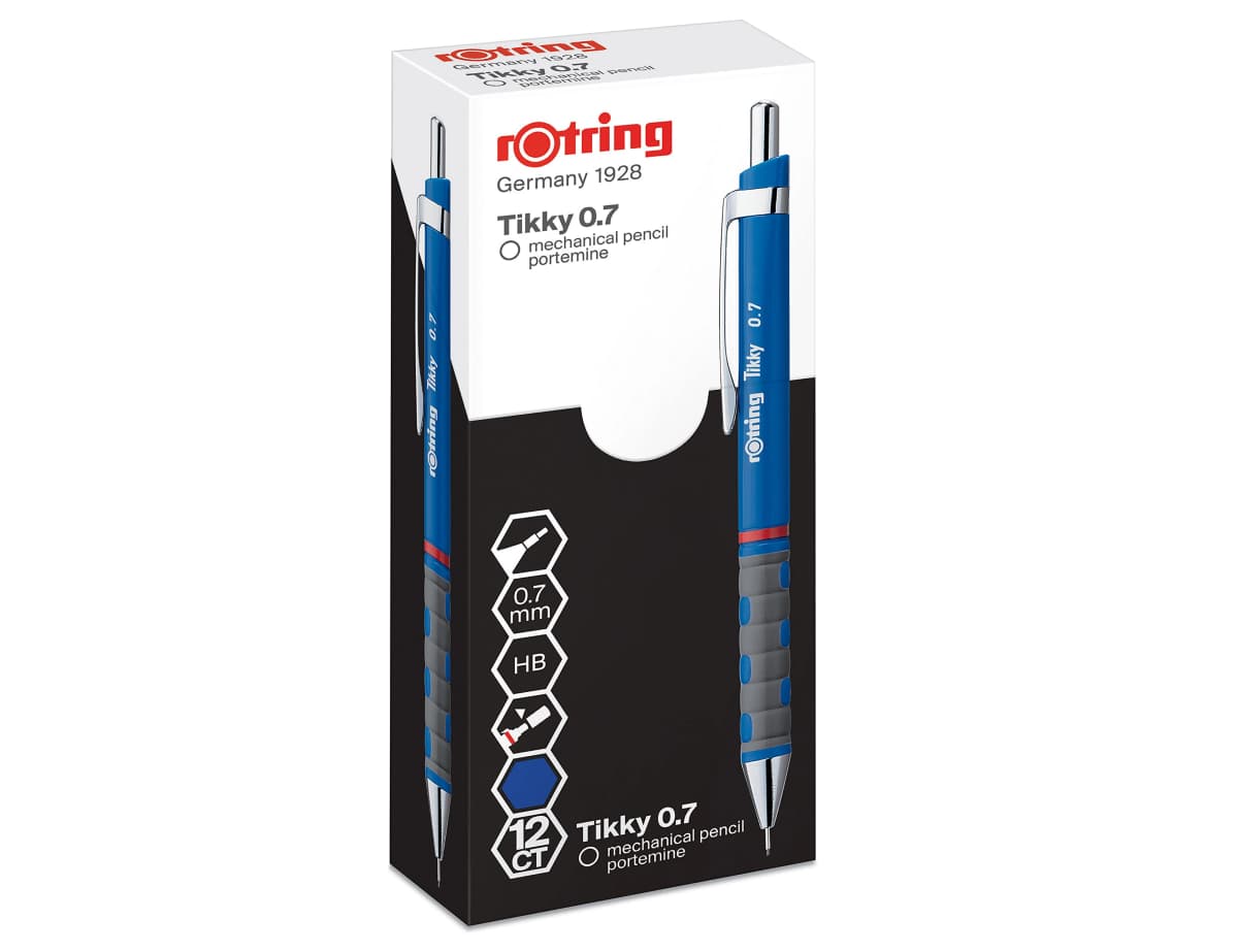 Portaminas Rotring Tikky de 0,7 mm con cuerpo triangular – Azul