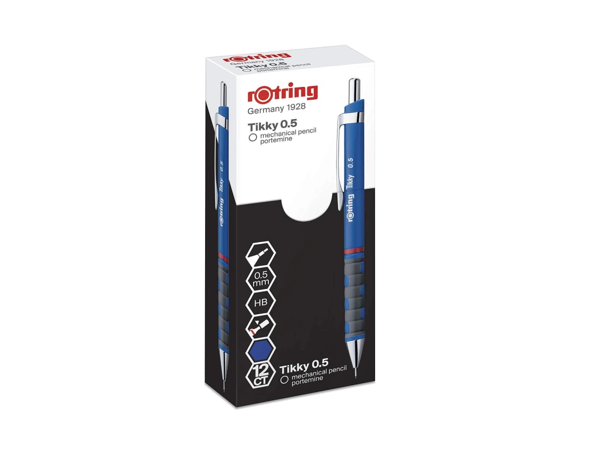 Portaminas Rotring Tikky de 0,5 mm con cuerpo triangular – Azul