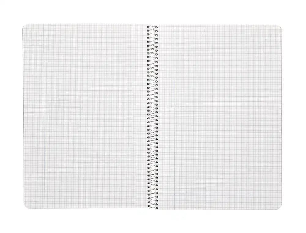 Cuaderno espiral liderpapel a4 ecouse tapa cartulina kraft 80h papel reciclado 80gr cuadro 4mm con margen