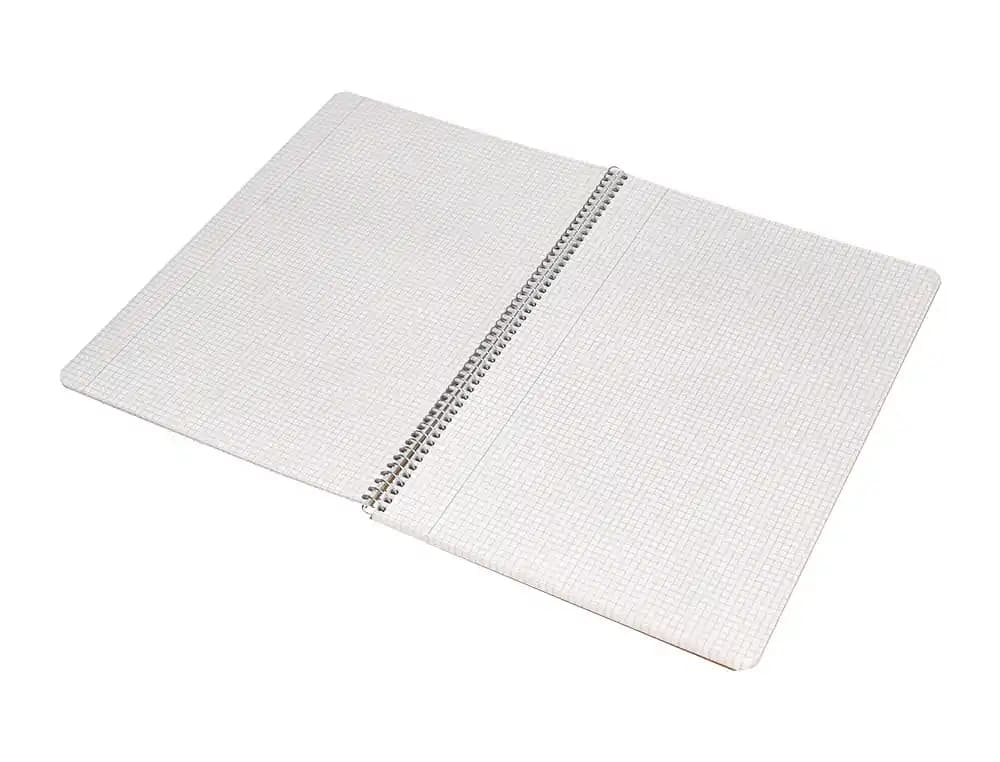 Cuaderno espiral liderpapel a4 ecouse tapa cartulina kraft 80h papel reciclado 80gr cuadro 4mm con margen
