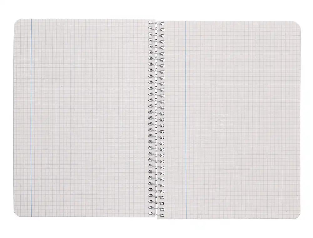 Cuaderno espiral liderpapel a5 ecouse tapa cartulina kraft 80h papel reciclado 80gr cuadro 4mm