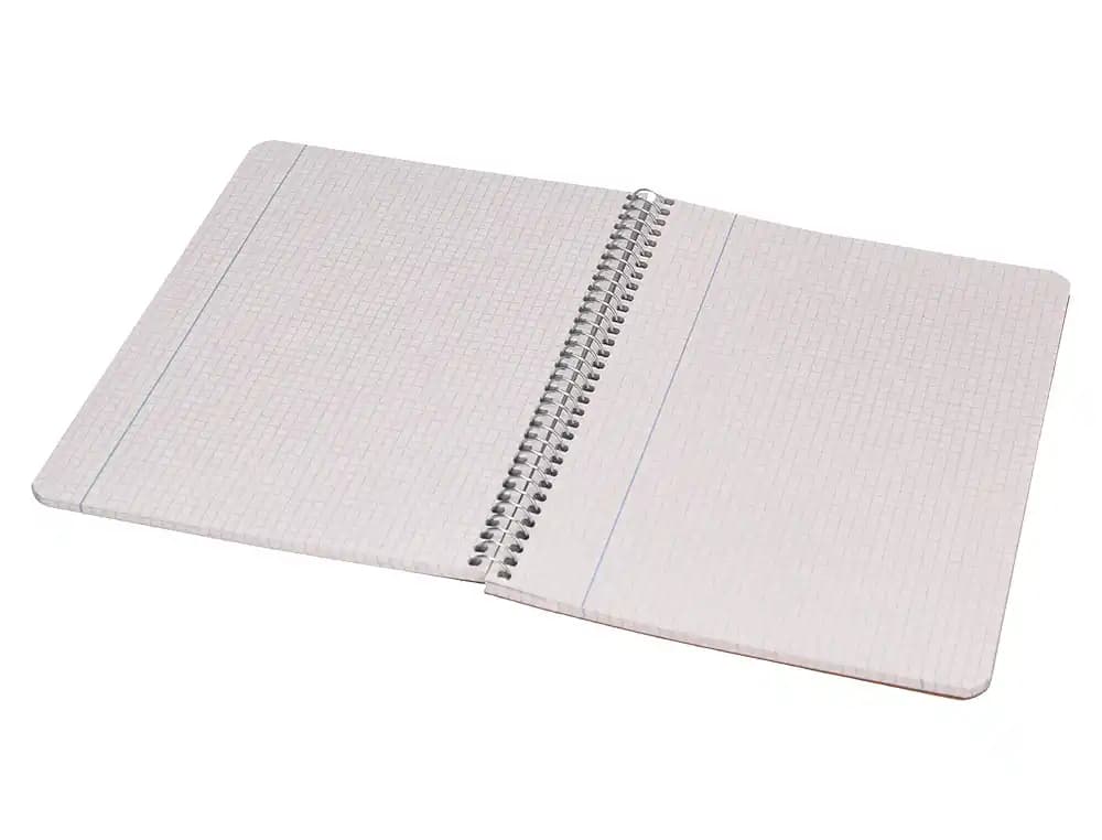 Cuaderno espiral liderpapel a5 ecouse tapa cartulina kraft 80h papel reciclado 80gr cuadro 4mm