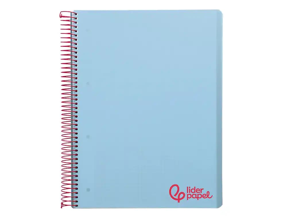 Cuaderno espiral liderpapel a5 micro wonder tapa plastico 120h 90gr cuadro 5mm 5 bandas 6 taladros