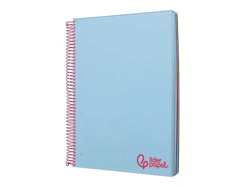 Cuaderno espiral liderpapel a5 micro wonder tapa plastico 120h 90gr cuadro 5mm 5 bandas 6 taladros