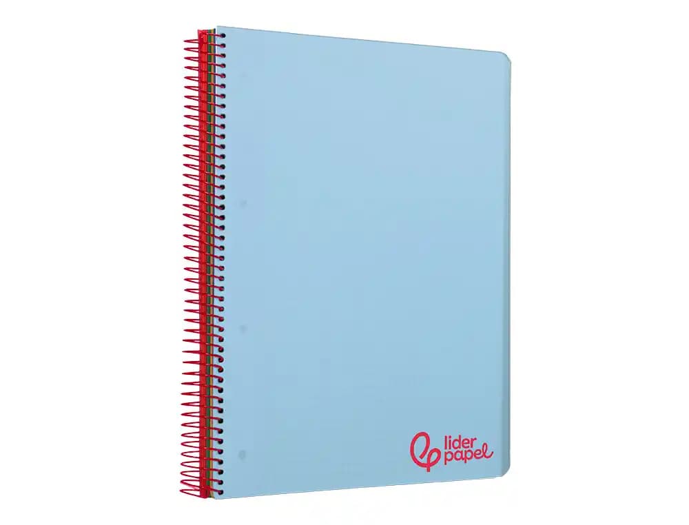 Cuaderno espiral liderpapel a5 micro wonder tapa plastico 120h 90gr cuadro 5mm 5 bandas 6 taladros
