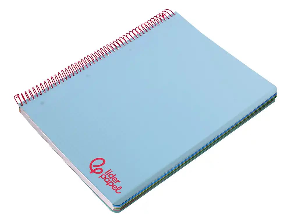 Cuaderno espiral liderpapel a5 micro wonder tapa plastico 120h 90gr cuadro 5mm 5 bandas 6 taladros