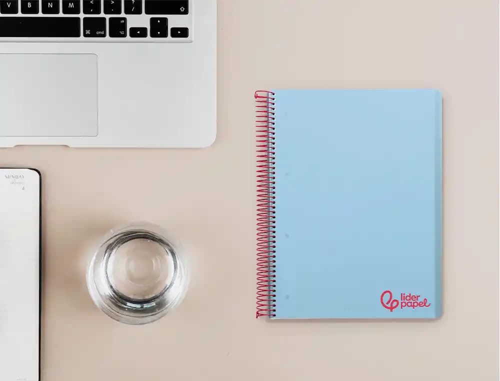 Cuaderno espiral liderpapel a5 micro wonder tapa plastico 120h 90gr cuadro 5mm 5 bandas 6 taladros