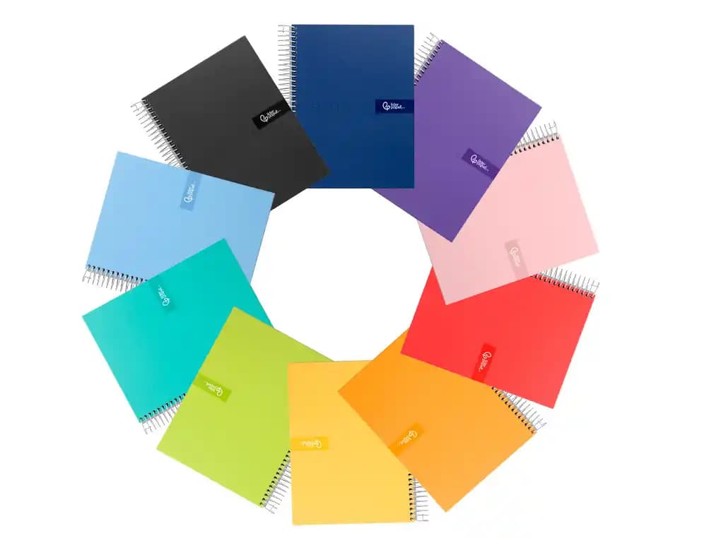 Cuaderno espiral liderpapel a5 crafty tapa forrada 80h 90gr milimetrado 2mm colores surtidos