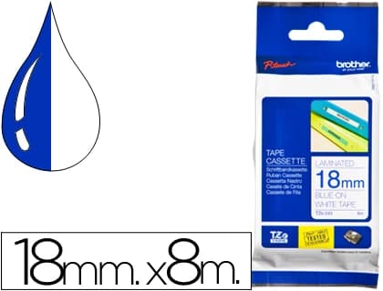 Brother Cinta brother tze243 laminada azul-blanco 18 mm 8 m