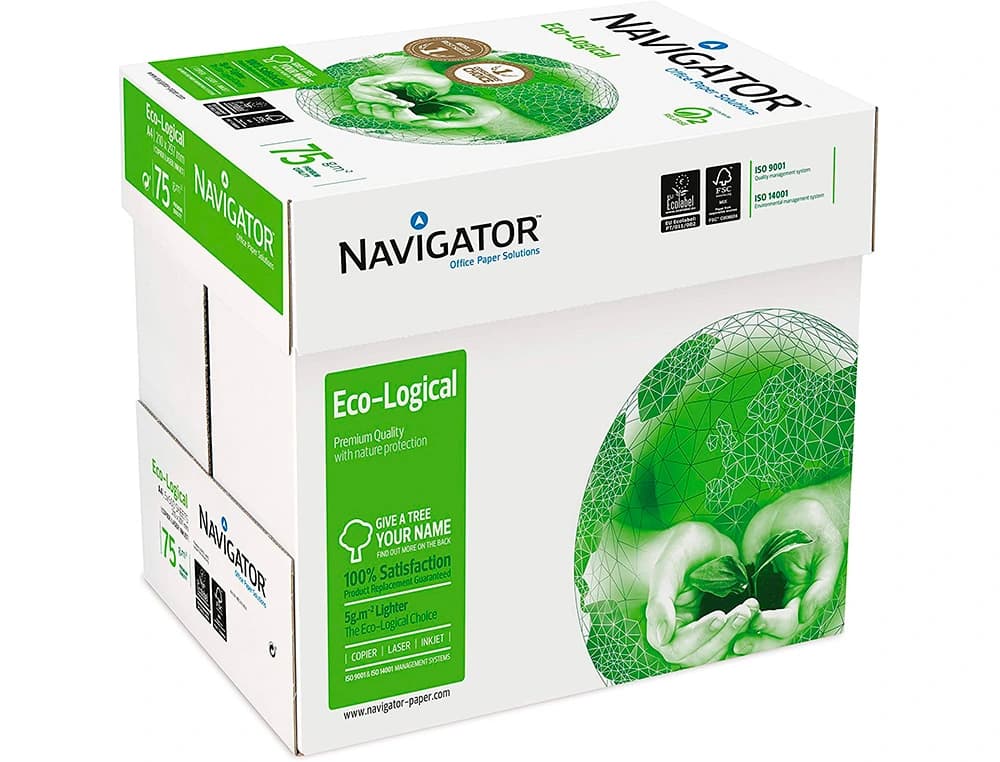 Papel fotocopiadora navigator eco logical din a4 75 gramos paquete de 500 hojas